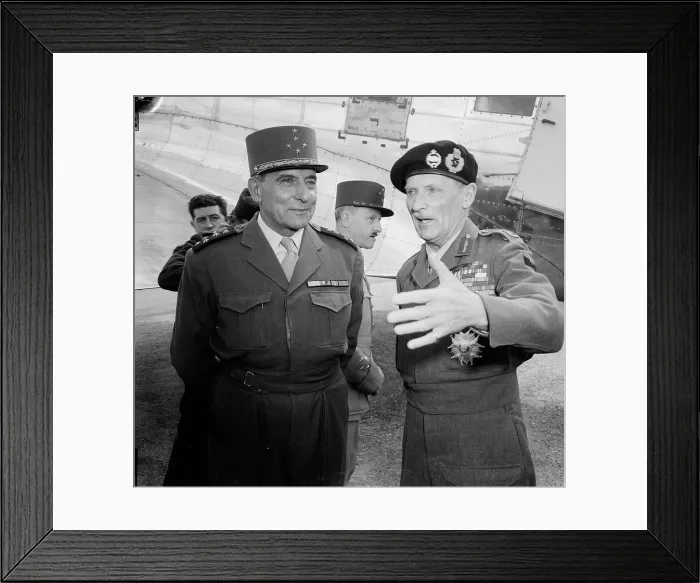 Framed Print : French General Talking to Field Marshal Bernard Montgomery