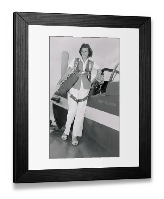 Framed Print : Acrobat Betty Skelton Standing Next to Airplane Framed Print : Acrobat Betty Skelton Standing Next to Airplane