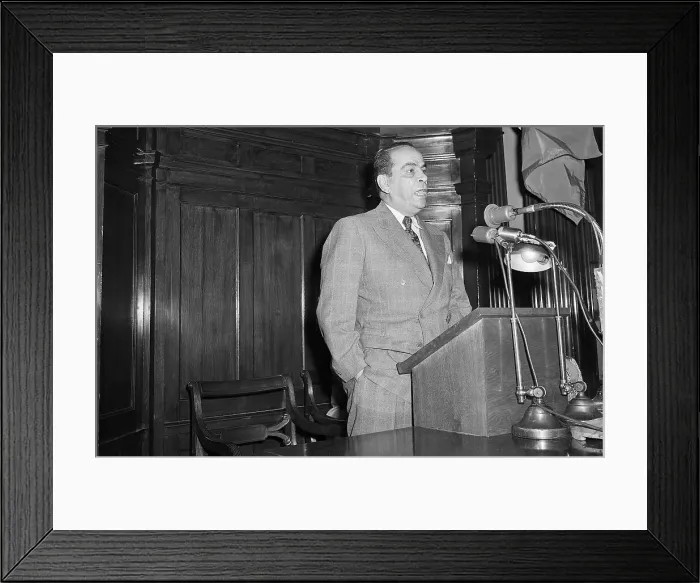 Framed Print : Romulo Gallegos Freire Gives Speech