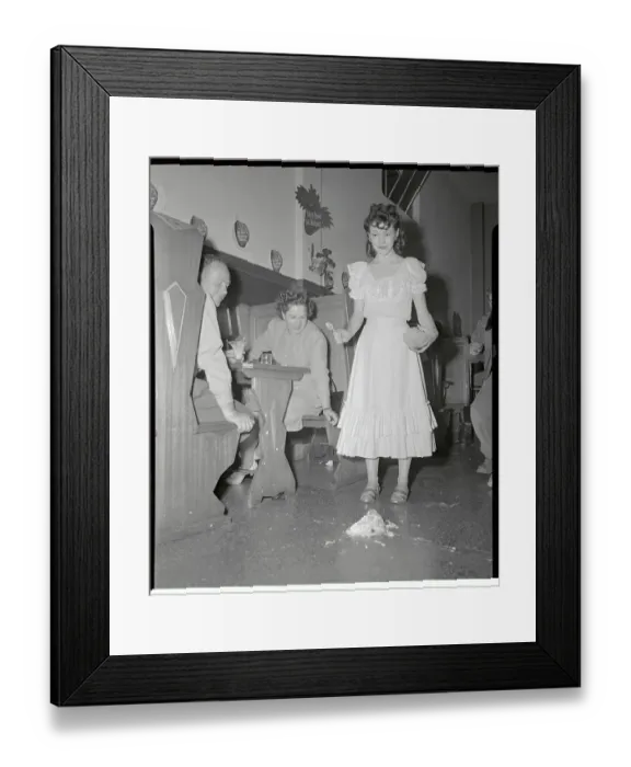 Framed Print : Woman Standing Over Dropped Ice Cream Sundae Framed Print : Woman Standing Over Dropped Ice Cream Sundae