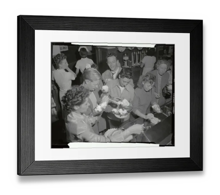 Framed Print : People Building Their Own Ice Cream Sundaes Framed Print : People Building Their Own Ice Cream Sundaes