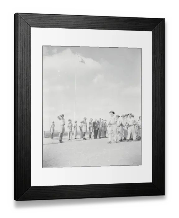 Framed Print : Israeli Soldiers Saluting to Flag Framed Print : Israeli Soldiers Saluting to Flag