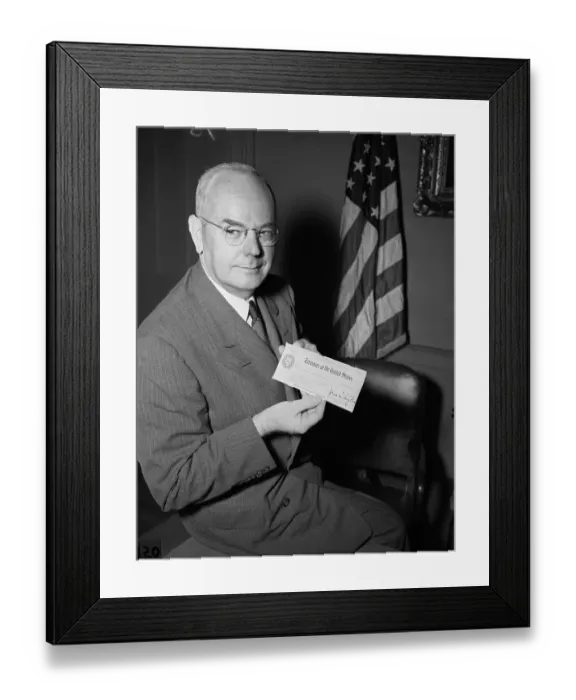 Framed Print : John Synder Holds $7 1 / 2 Billion Check Framed Print : John Synder Holds $7 1 / 2 Billion Check