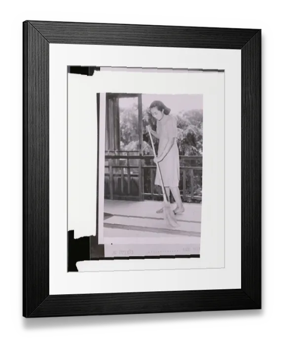 Framed Print : Japaness Princess Sweeping Floor Framed Print : Japaness Princess Sweeping Floor