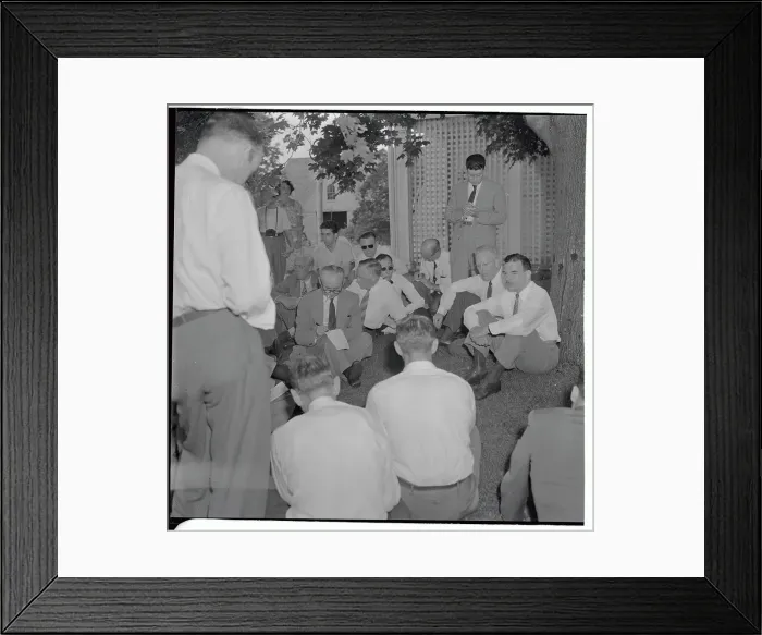 Framed Print : Earl Warren and Thomas Dewey Sitting with Others Framed Print : Earl Warren and Thomas Dewey Sitting with Others