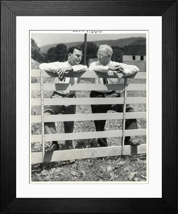 Framed Print : Thomas Dewey and Earl Warren on Dairy Farm Framed Print : Thomas Dewey and Earl Warren on Dairy Farm