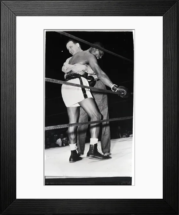 Framed Print : Jersey Joe Walcott Being Carried By Ref Framed Print : Jersey Joe Walcott Being Carried By Ref