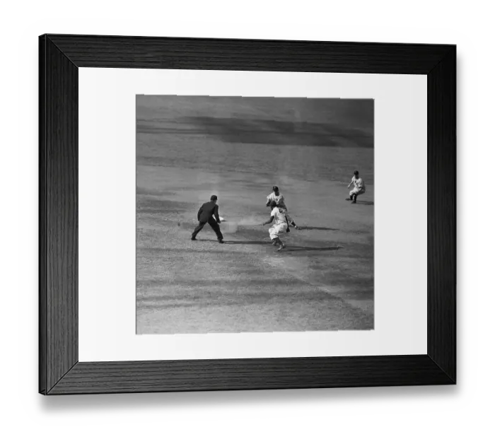 Framed Print : Jackie Robinson Trying to Steal Second Base Framed Print : Jackie Robinson Trying to Steal Second Base