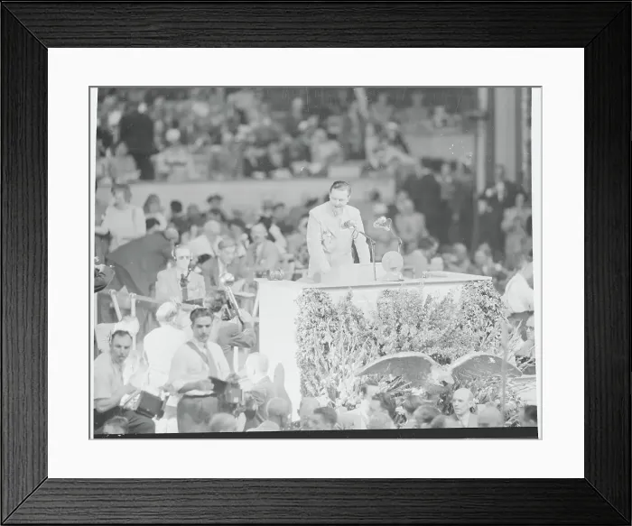 Framed Print : Henry Cabot Lodge Speaking at Podium to Crowd Framed Print : Henry Cabot Lodge Speaking at Podium to Crowd