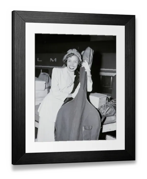 Framed Print : Lena Horne Laughing And Holding Bass Framed Print : Lena Horne Laughing And Holding Bass