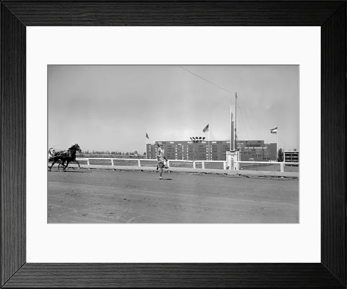Framed Print : Jesse Owens Racing with a Horse Framed Print : Jesse Owens Racing with a Horse
