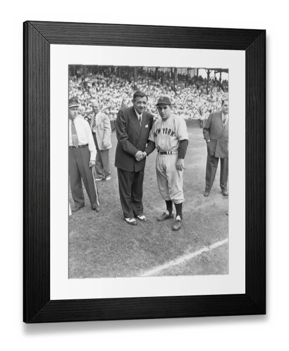 Framed Print : Babe Ruth and Yogi Berra Shaking Hands Framed Print : Babe Ruth and Yogi Berra Shaking Hands