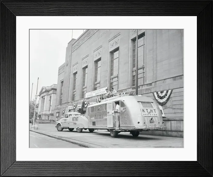 Framed Print : Men Setting up Mobile Radio Unit Framed Print : Men Setting up Mobile Radio Unit