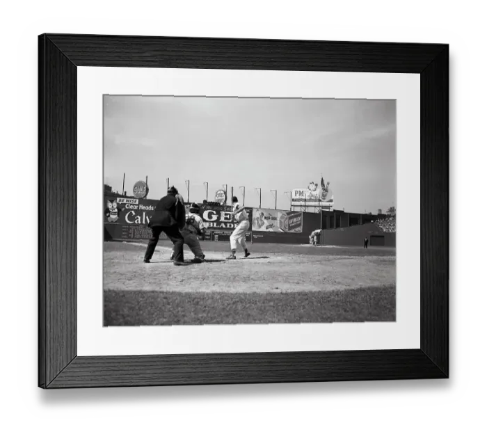 Framed Print : Ted Williams Batting at Home Plate Framed Print : Ted Williams Batting at Home Plate