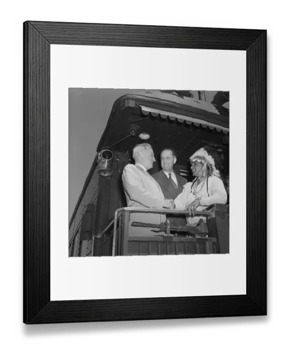 Framed Print : Truman Meeting Navajo Indian