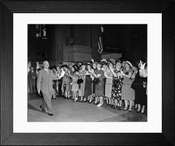 Framed Print : Crowd Cheering Truman Framed Print : Crowd Cheering Truman