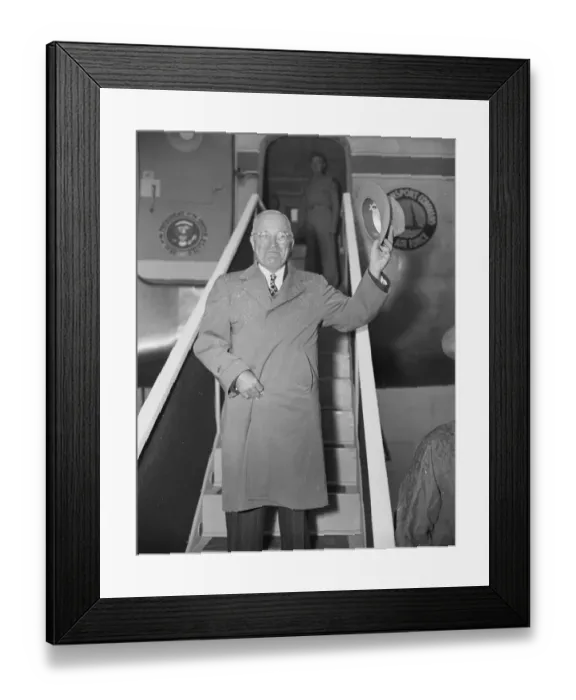 Framed Print : Truman Waving His Hat Framed Print : Truman Waving His Hat