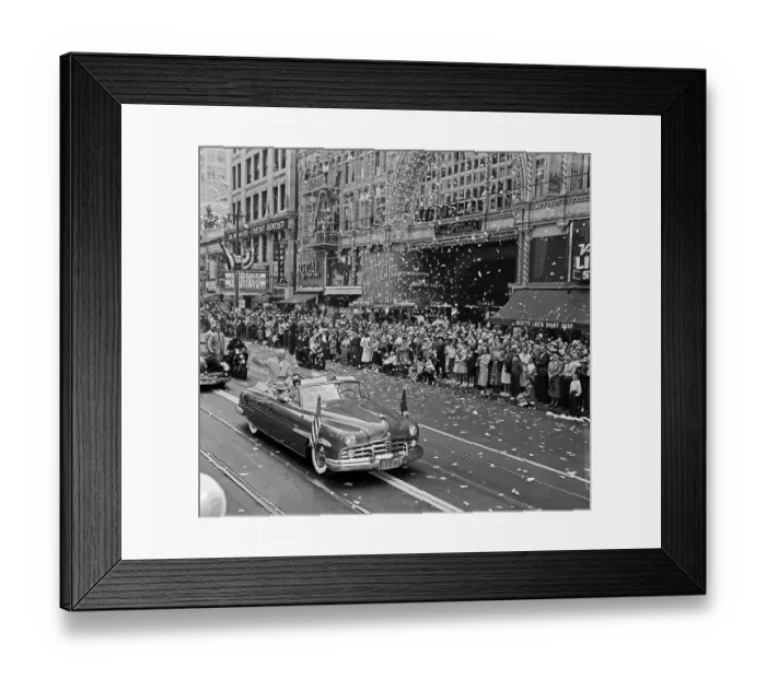 Framed Print : Harry Truman in Motorcade Framed Print : Harry Truman in Motorcade