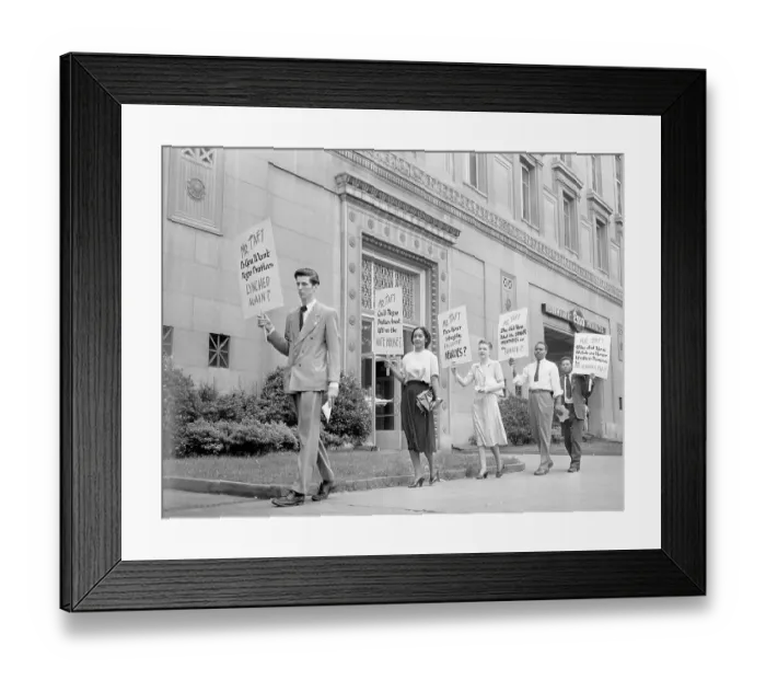 Framed Print : Picketers Carrying Signs Framed Print : Picketers Carrying Signs