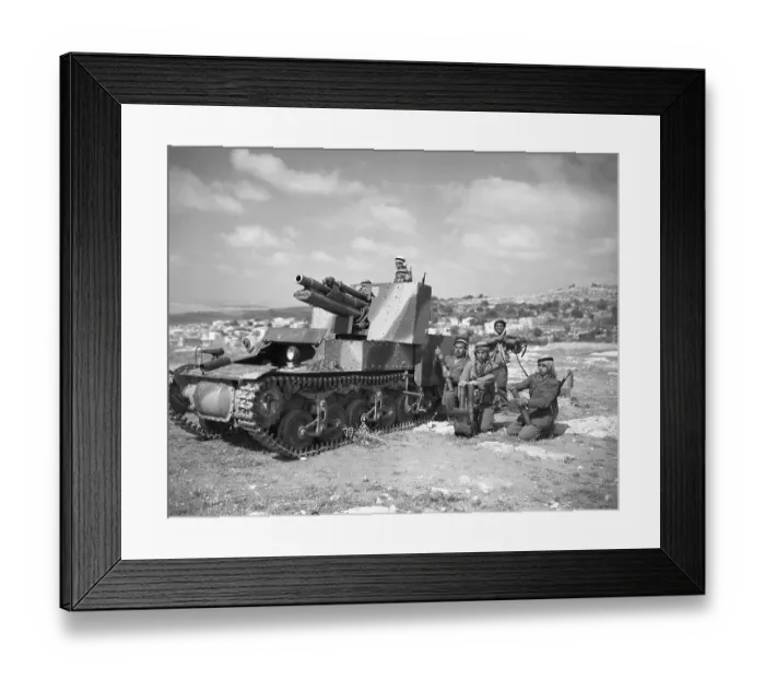 Framed Print : Soldiers Fire From Modern Mobile Gun Framed Print : Soldiers Fire From Modern Mobile Gun