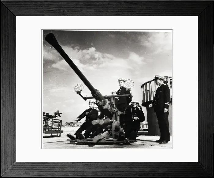 Framed Print : Chinese Men Operating Anti-Aircraft Gun Framed Print : Chinese Men Operating Anti-Aircraft Gun