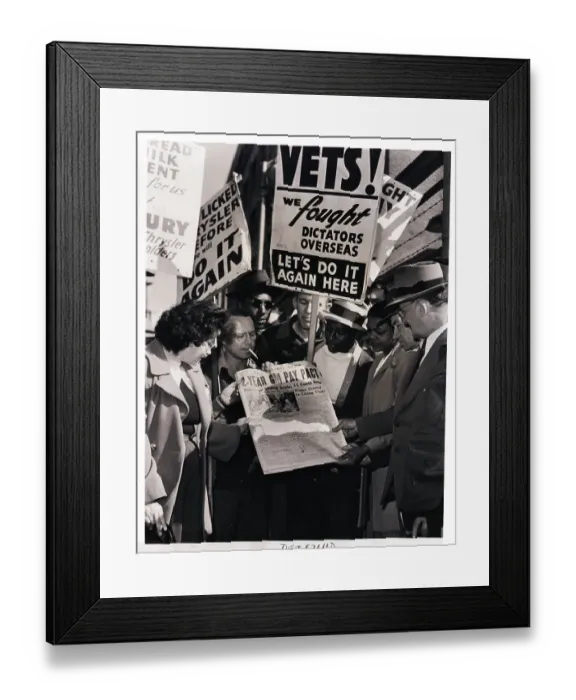 Framed Print : Chrysler Picketers with Signs Read Contract Framed Print : Chrysler Picketers with Signs Read Contract