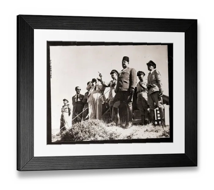 Framed Print : Bechara El Khoury on Battlefield with Officers Framed Print : Bechara El Khoury on Battlefield with Officers