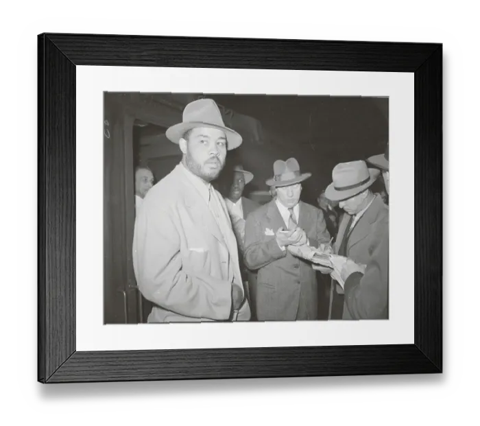 Framed Print : Joe Louis Arriving in Grand Central Framed Print : Joe Louis Arriving in Grand Central