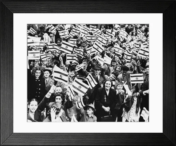 Framed Print : American School Children Waving State of Israel Flag Framed Print : American School Children Waving State of Israel Flag