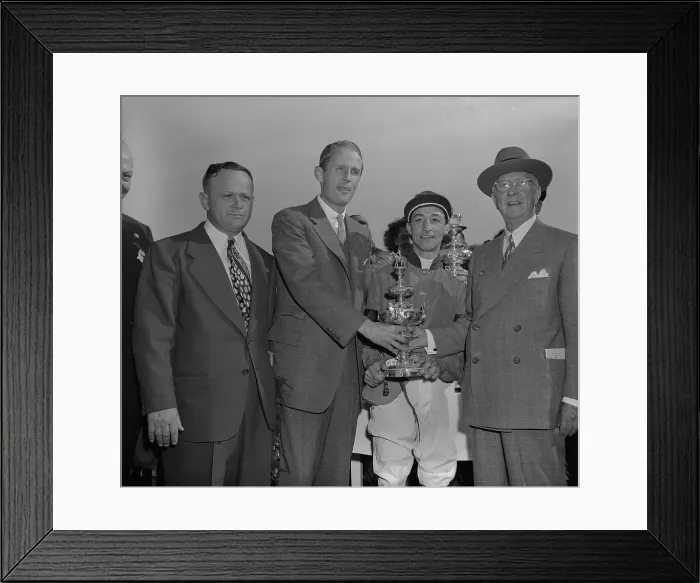 Framed Print : Eddie Arcaro Receiving Woodlawn Vase Framed Print : Eddie Arcaro Receiving Woodlawn Vase