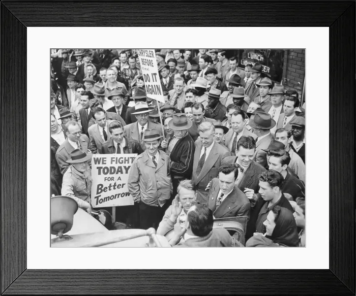 Framed Print : Presidential Candidate Henry A. Wallace at Chrysler Picket Lines Framed Print : Presidential Candidate Henry A. Wallace at Chrysler Picket Lines