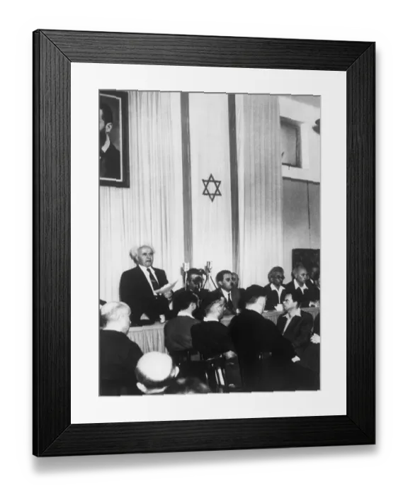 Framed Print : David Ben-Gurion Declaring New Jewish State Framed Print : David Ben-Gurion Declaring New Jewish State