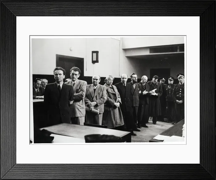 Framed Print : Convicted Traitors Stand in Courtroom Framed Print : Convicted Traitors Stand in Courtroom