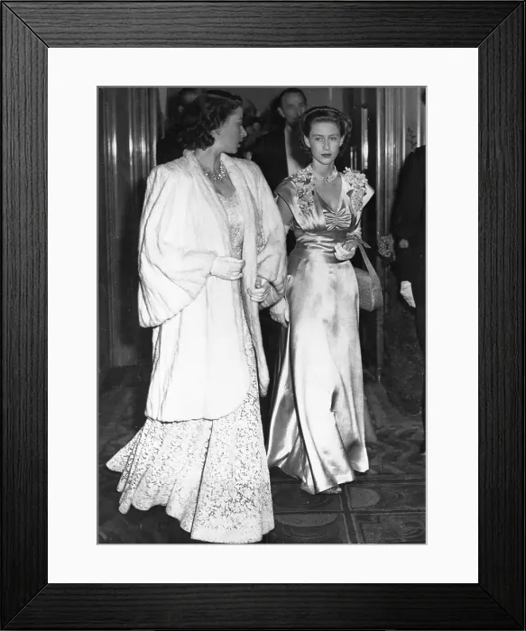 Framed Print : Princess Elizabeth and Princes Margaret at Theater