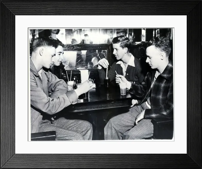 Framed Print : Teen Boys In A Soda Parlor Framed Print : Teen Boys In A Soda Parlor