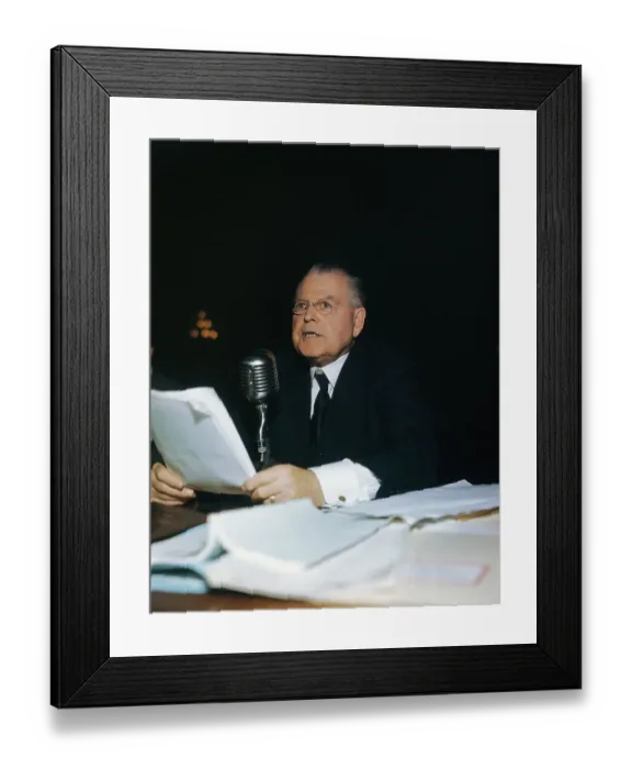 Framed Print : Warren Austin Speaking at a Hearing Framed Print : Warren Austin Speaking at a Hearing