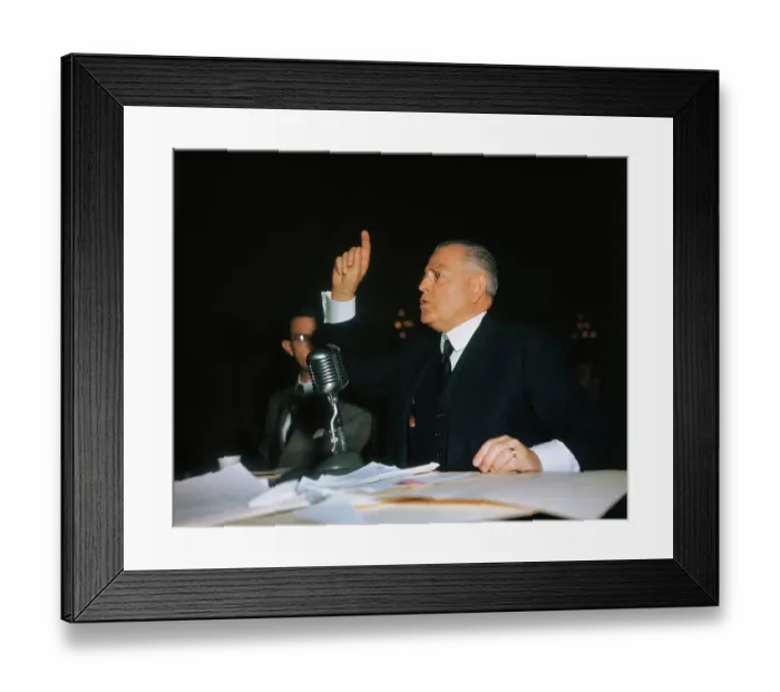 Framed Print : Warren Austin Speaking at a Hearing Framed Print : Warren Austin Speaking at a Hearing