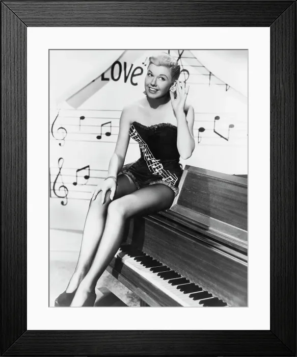 Framed Print : Doris Day On Piano Wearing Bathing Suit Framed Print : Doris Day On Piano Wearing Bathing Suit