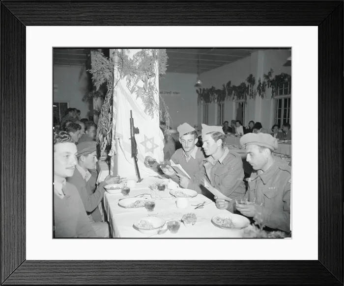 Framed Print : Jewish Soldiers Taking Break for Passover Framed Print : Jewish Soldiers Taking Break for Passover