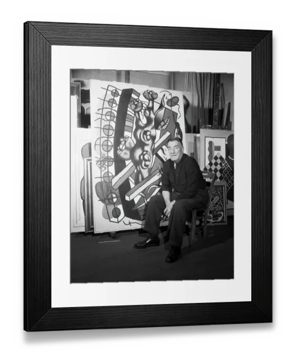 Framed Print : Fernand Leger with One of His Paintings Framed Print : Fernand Leger with One of His Paintings