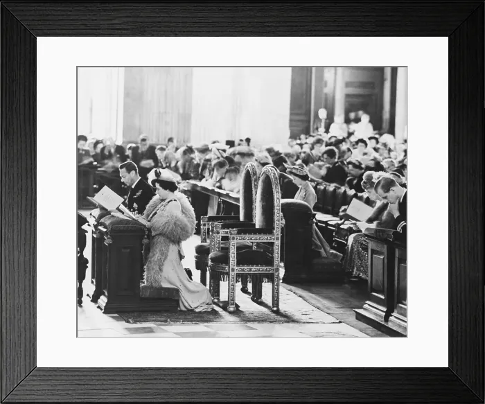Framed Print : Royal Family Of England In Church Framed Print : Royal Family Of England In Church