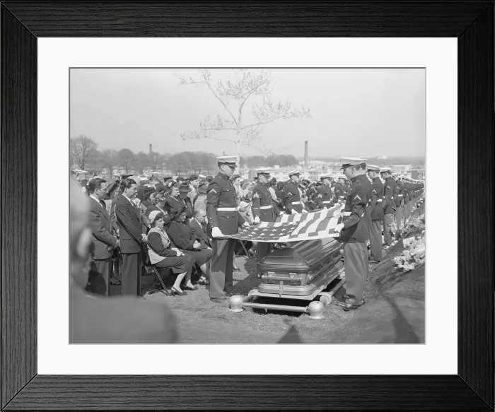 Framed Print : Basilone Family Attending Burial Framed Print : Basilone Family Attending Burial