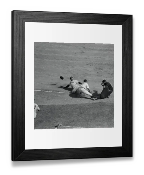 Framed Print : DiMaggio Sliding into Third Framed Print : DiMaggio Sliding into Third