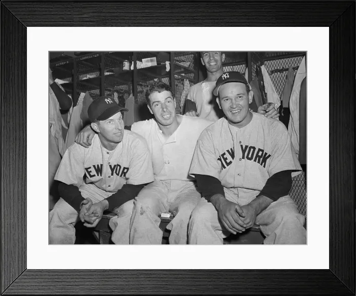Framed Print : Joe DiMaggio with Teammates