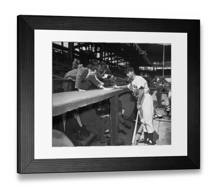 Framed Print : Joe Dimaggio Signing Autograph For Fan Framed Print : Joe Dimaggio Signing Autograph For Fan