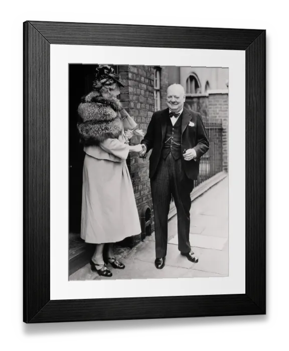 Framed Print : Eleanor Roosevelt Departing from Home of Winston Churchill Framed Print : Eleanor Roosevelt Departing from Home of Winston Churchill