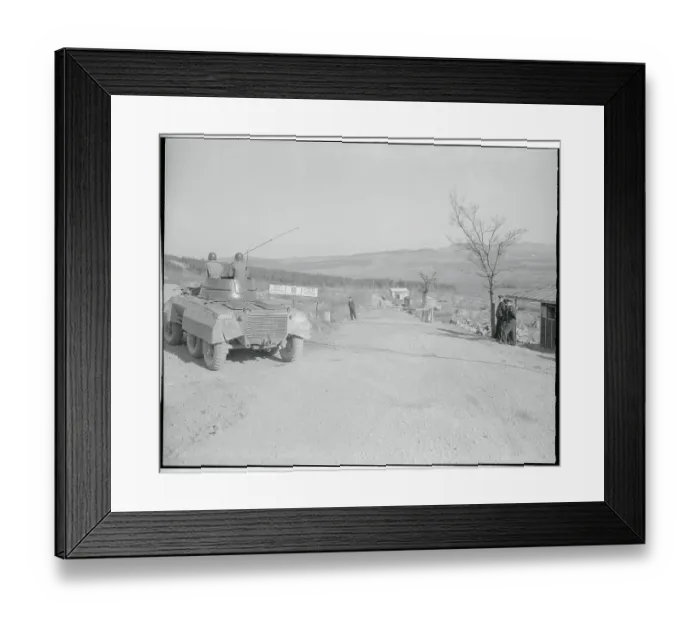 Framed Print : Armored Car Posted Near Roadside Framed Print : Armored Car Posted Near Roadside