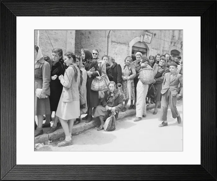 Framed Print : People Waiting for Food Rations Framed Print : People Waiting for Food Rations