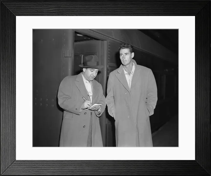 Framed Print : Ted Williams with Reporter Framed Print : Ted Williams with Reporter