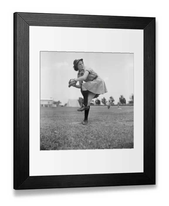 Framed Print : Jean Marlowe in Pitching Position Framed Print : Jean Marlowe in Pitching Position